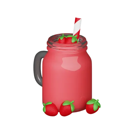 Strawberry Juice  3D Icon