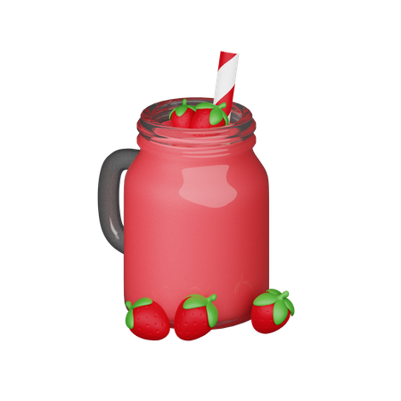 Strawberry Juice  3D Icon
