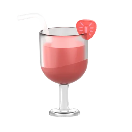 Strawberry Juice 3D Icon