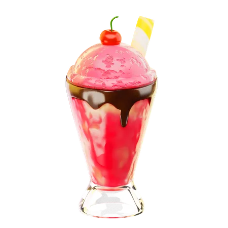 Strawberry milkshake  3D Icon