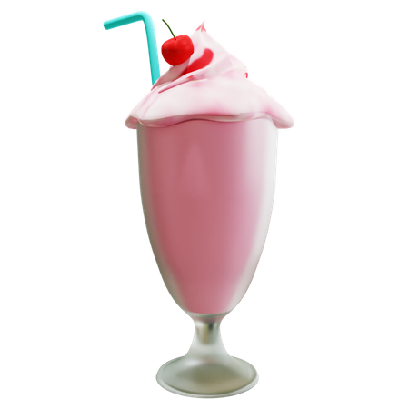 Strawberry Milkshake 3D Illustration