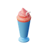 strawberry milk shake 3d illustration