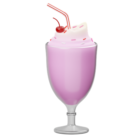Strawberry Milkshake 3D Icon