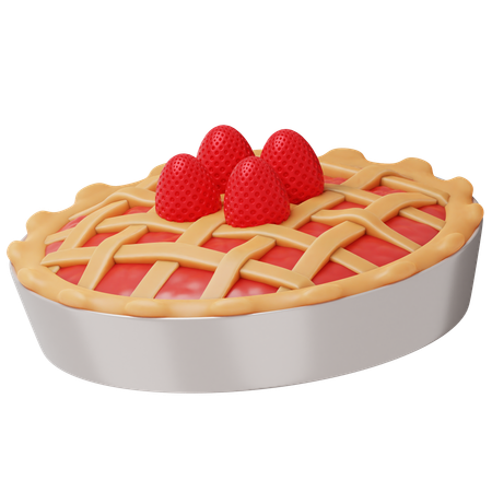 Strawberry Pie  3D Icon