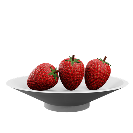 Strawberry Plate  3D Icon