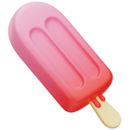 Strawberry Popsicle  3D Icon