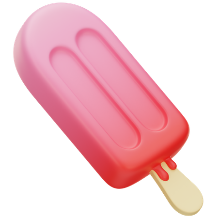 Strawberry Popsicle  3D Icon