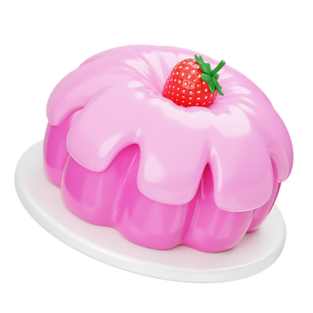 Strawberry Pudding  3D Icon