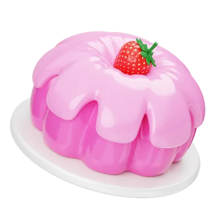 Strawberry Pudding  3D Icon