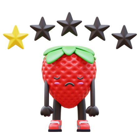 ストロベリーは星1つを獲得  3D Illustration