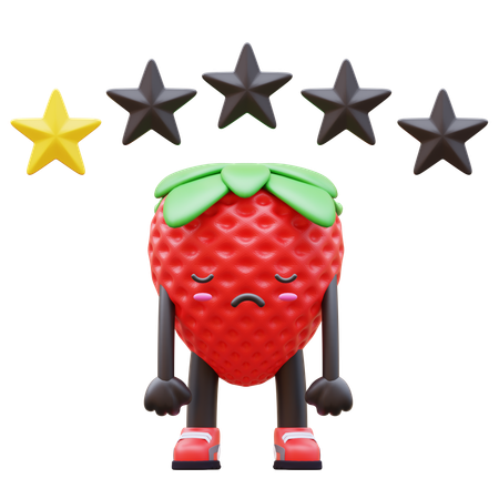 Strawberry recibe una reseña de una estrella  3D Icon