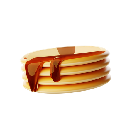 Strawberry Sauce Pancakes  3D Icon