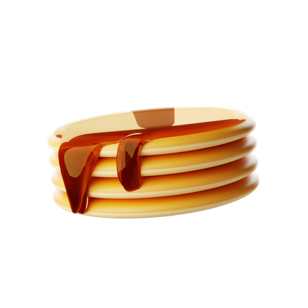 Strawberry Sauce Pancakes 3D Icon