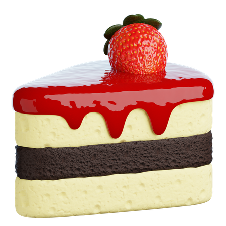 Strawberry Slice Cake  3D Icon