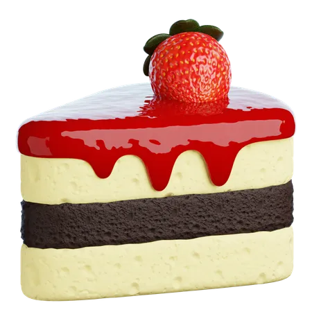 Strawberry Slice Cake  3D Icon