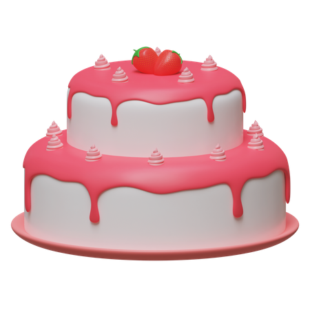 Strawberry Tart Cake  3D Icon