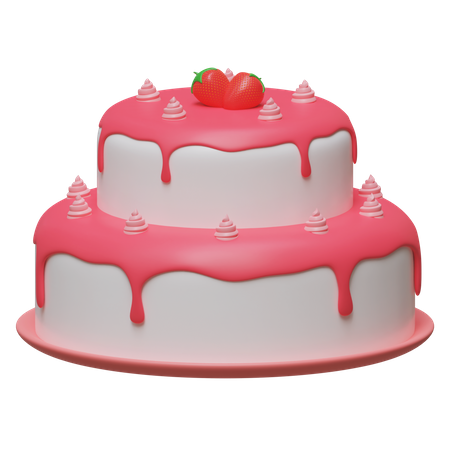 Strawberry Tart Cake  3D Icon