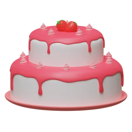 Strawberry Tart Cake 3 D Illustration 3D Icon