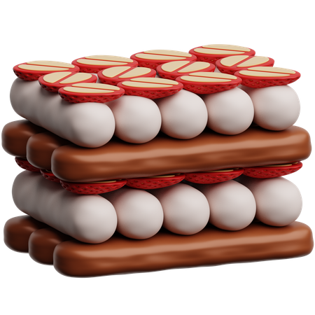 Strawberry Tiramisu  3D Icon