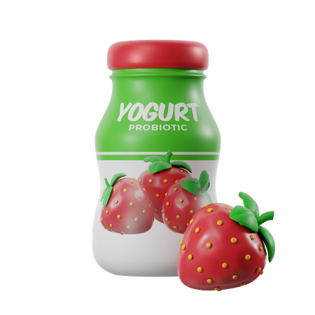 Strawberry Yogurt  3D Icon