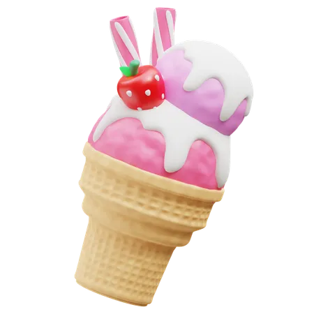 Strawbery Ice Cream  3D Icon