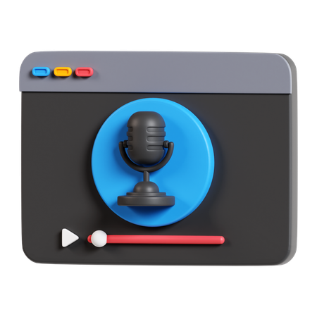 Streaming Podcast  3D Icon