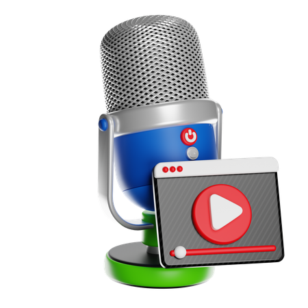 Streaming Podcast  3D Icon