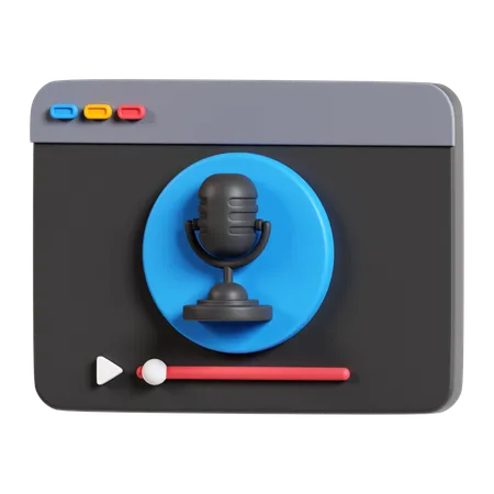 Streaming Podcast  3D Icon