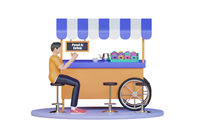 Street food cafe  3D Icon