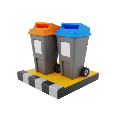 Street Garbage  3D Illustration