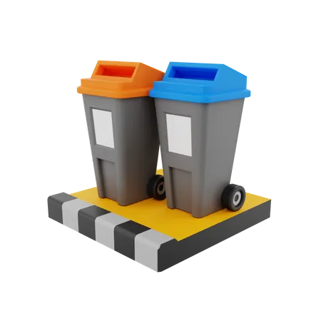 Street Garbage  3D Illustration