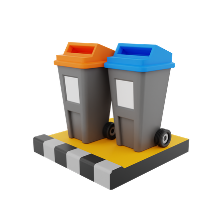 Street Garbage 3D Illustration