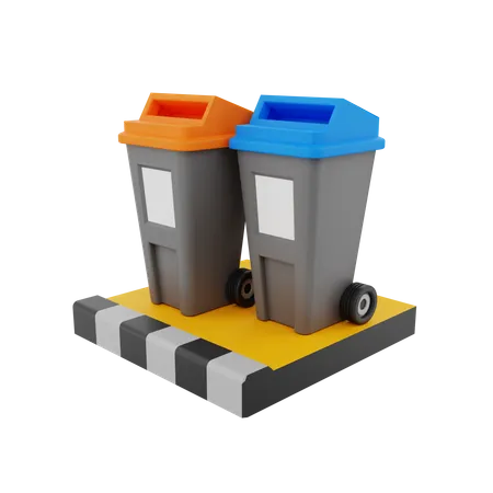 Street Garbage 3D Illustration