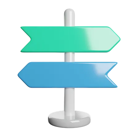 Street Sign Direction 3D Icon