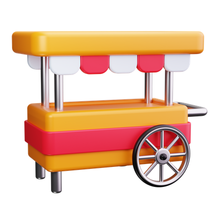 Street Vendor Cart  3D Icon