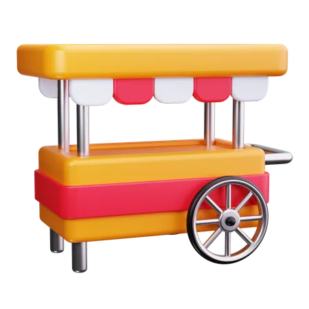 Street Vendor Cart  3D Icon