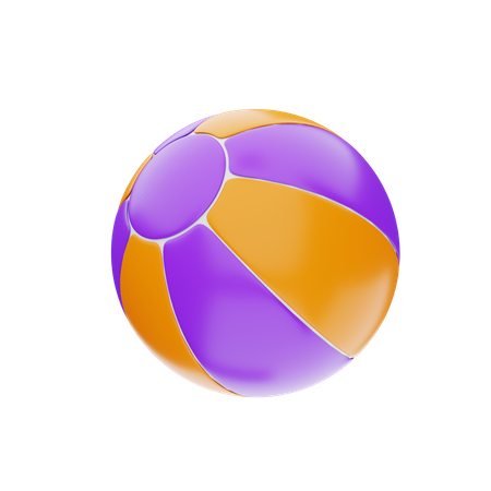 Gestreifter Wasserball  3D Icon