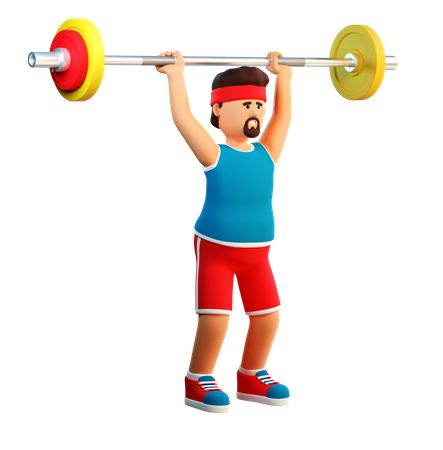 Strength Training With Barbells  3D Illustration