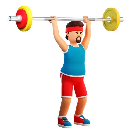 Strength Training With Barbells  3D Illustration