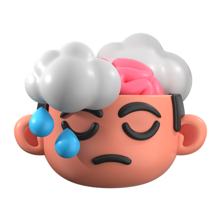 Stress Cloud  3D Icon