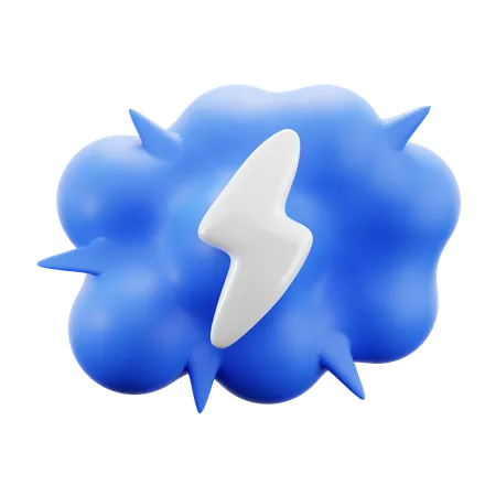 Cloud With Spike With Thunder Symbol For Depression Stressfull Thought Psychology Mental Health 3 D Icon Illustration Render Design 3D Icon