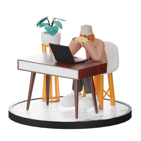 Stressful Businesswoman  3D Icon