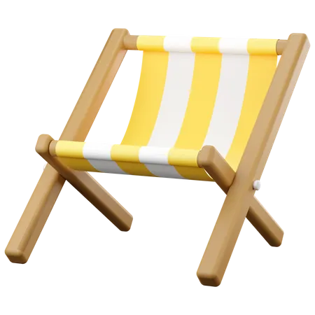 Striped beach chair  3D Icon