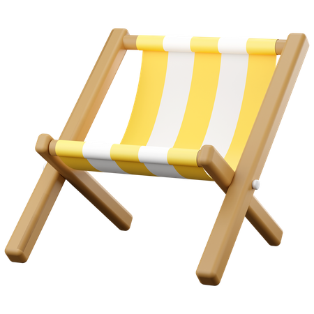 Striped beach chair 3D Icon