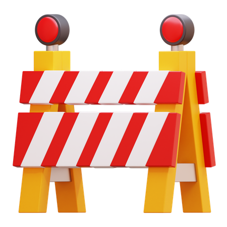 Striped Roadblock  3D Icon