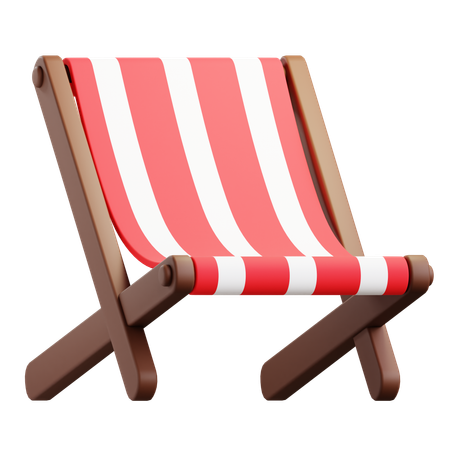 Stripped beach chair  3D Icon
