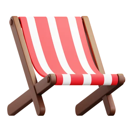 Stripped Beach Chair 3D Icon
