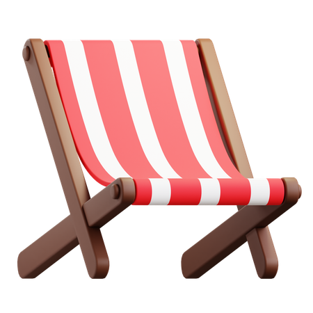 Stripped beach chair  3D Icon