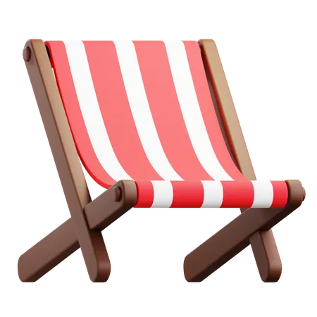 Stripped beach chair  3D Icon