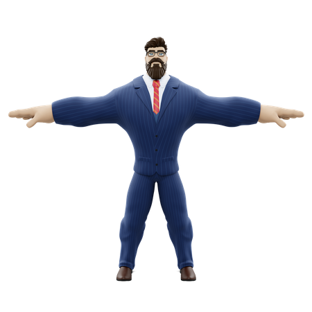 Strong Businessman  3D Icon